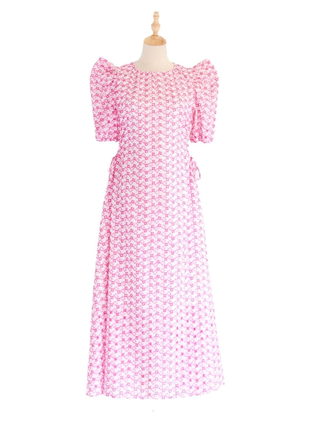 [新品タグ付き]オブリ　ピンクエンプロイダリーワンピース ピンクエンブロイダリーワンピース | DRESS | OBLI