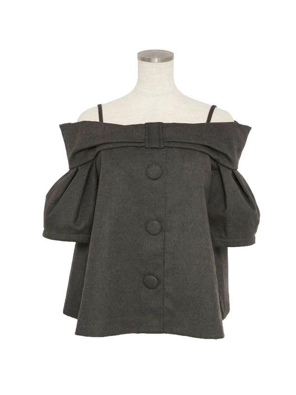 リボンオフショルダートップス【残り1点】