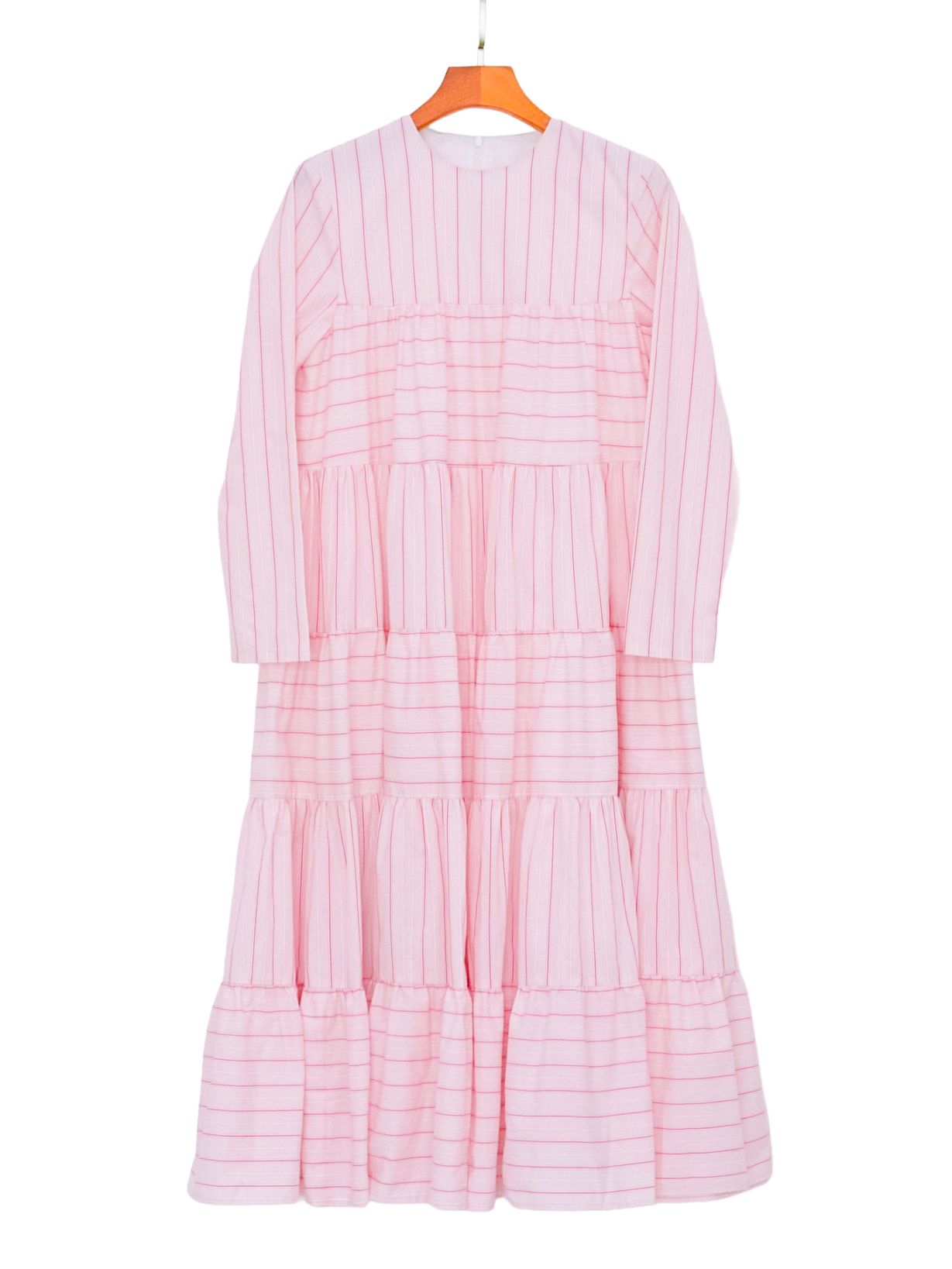 ピンクストライプティアードワンピース【残りわずか】 | DRESS | OBLI