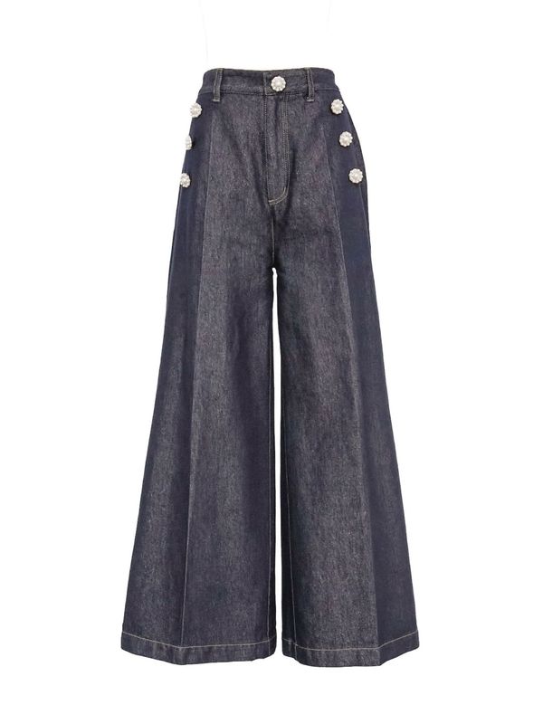 ラメパールデニムパンツ