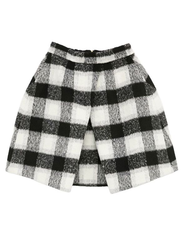 シャギーブロックチェックスカート/ブラック【残りわずか】