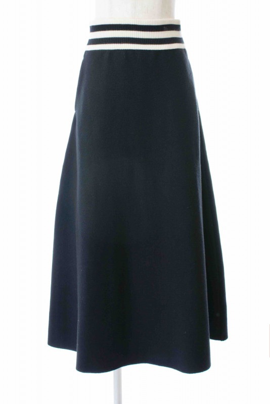 【SAMPLE SALE】ボーダーセットアップスカート/ブラック