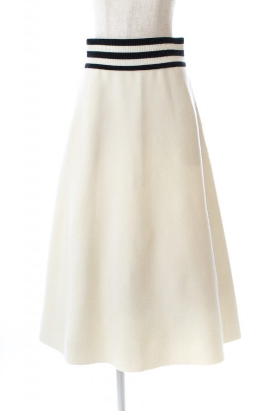 【SAMPLE SALE】ボーダーセットアップスカート/ホワイト