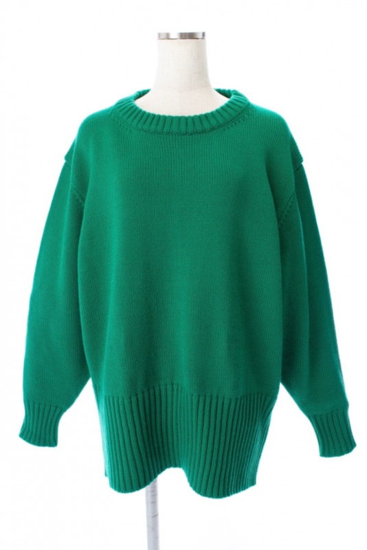 【SAMPLE SALE】バックスリットカラーニット/グリーン