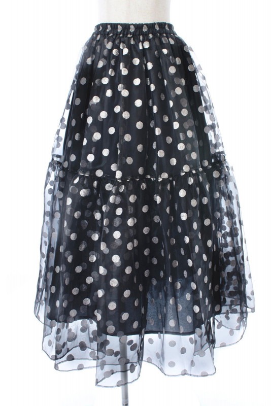 【SAMPLE SALE】シルバードットオーガンジースカート【1月23日21:00開始】