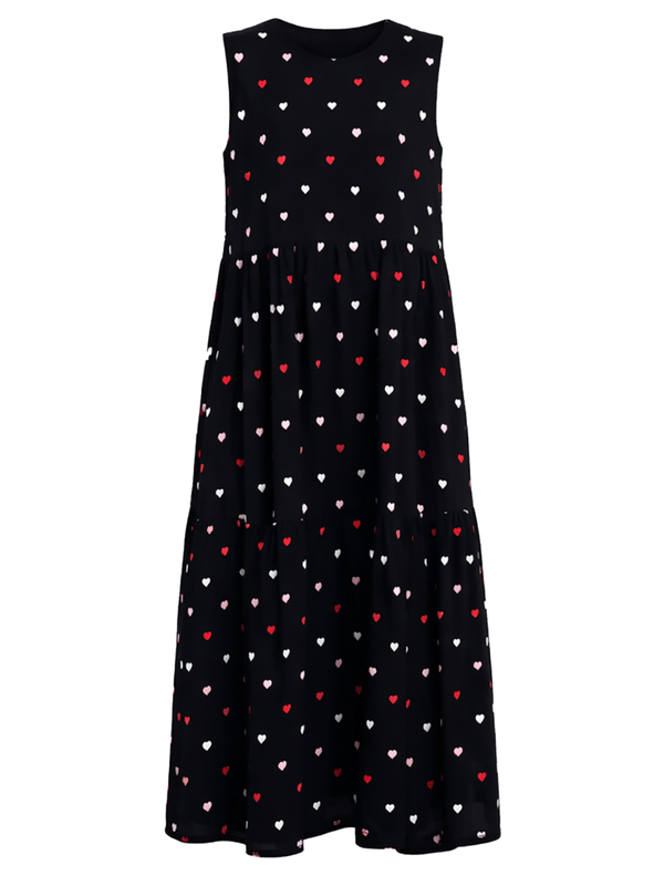 ハート刺繍ワンピース/レッドマルチ★