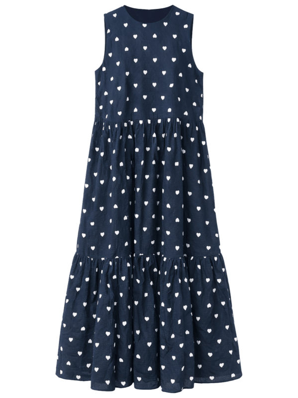 ハート刺繍ワンピース/ネイビー★