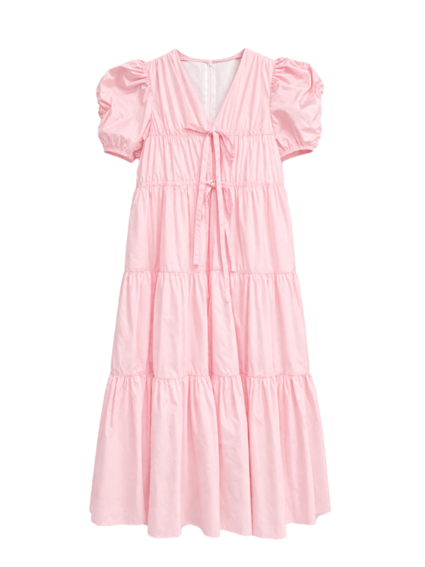 【大阪POPUP予約専用】ピンクパフスリーブワンピース