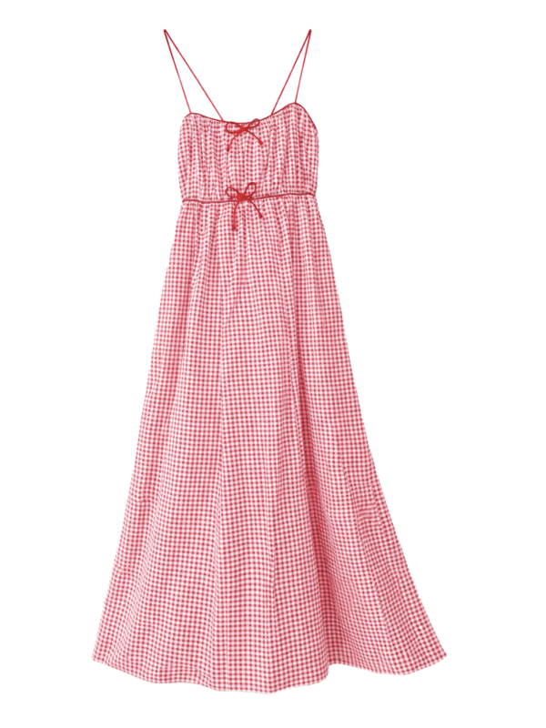 OBLI ギンガムサテンリボンキャミワンピース 今期物　サイズ1 ギンガムサテンリボンキャミワンピース | DRESS | OBLI