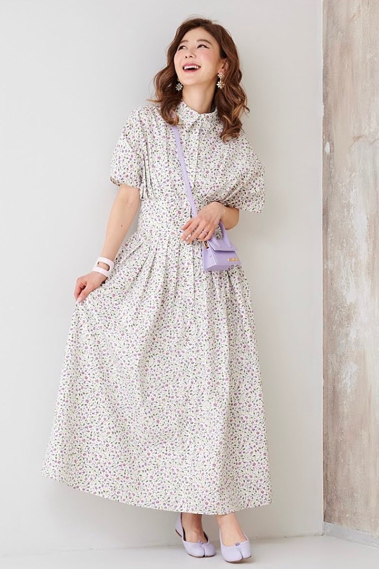 フラワーシャツワンピース