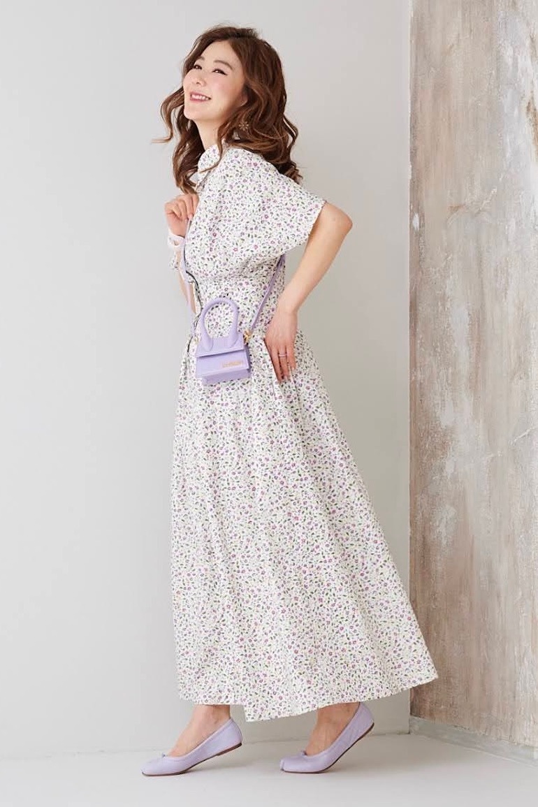 フラワーシャツワンピース