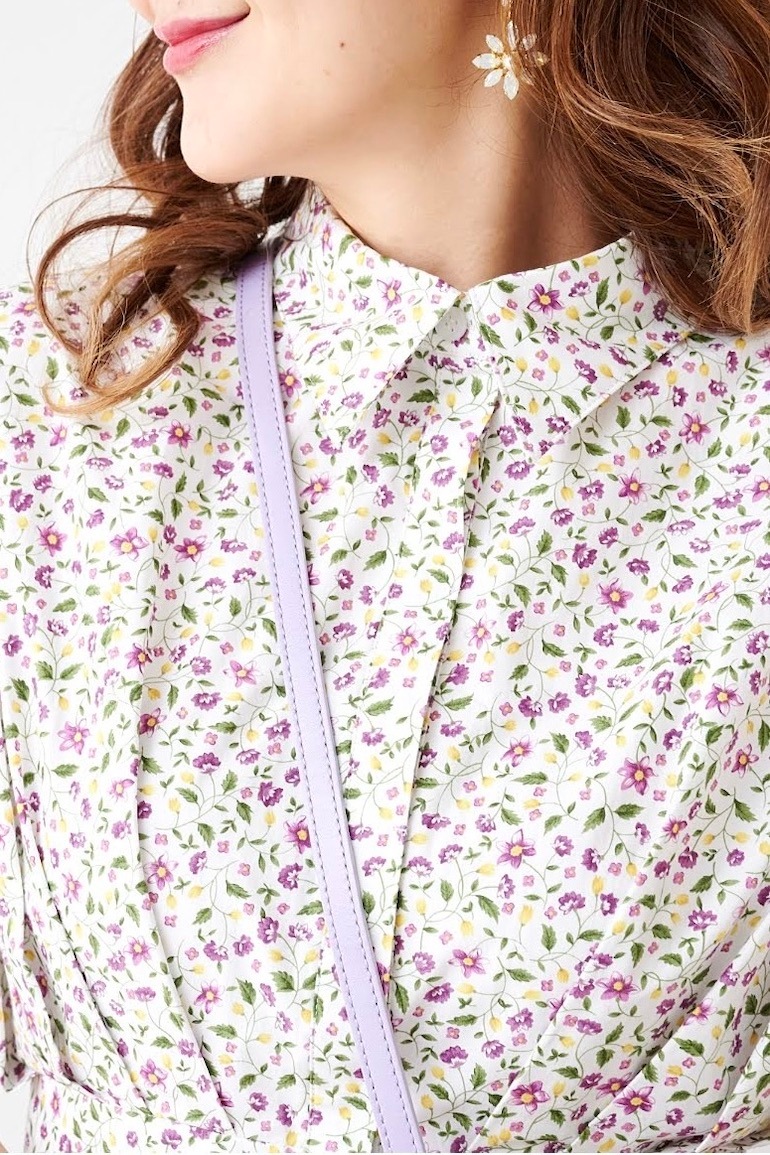 フラワーシャツワンピース