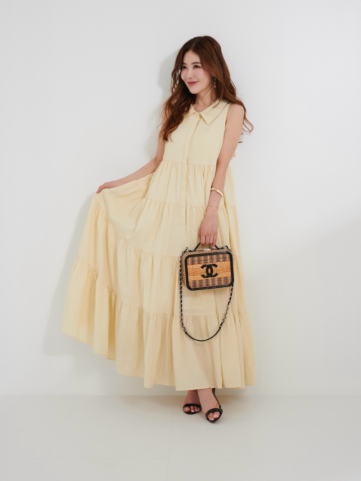 【送料込】オブリ イエローサッカーワンピース　0サイズ イエローサッカーワンピース | DRESS | OBLI
