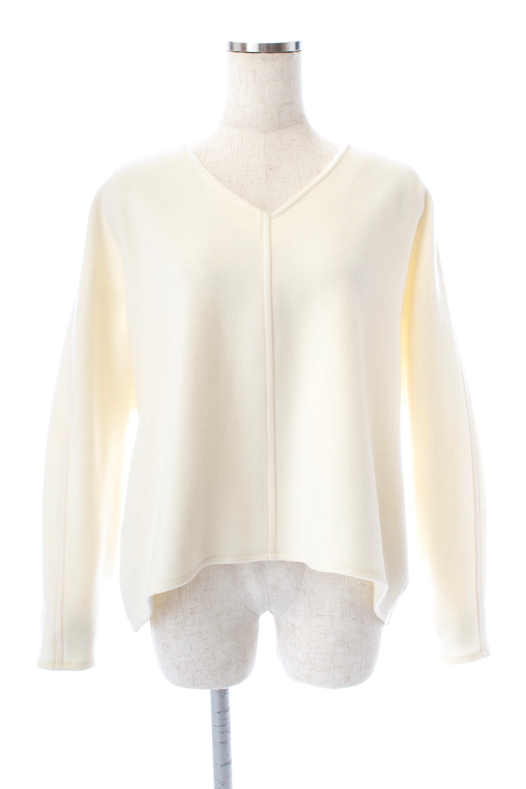 Vネックウールトップス/ホワイト【残りわずか】