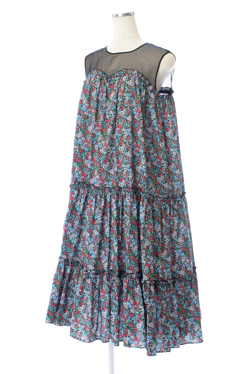 オーガンジードッキングフラワーミディアムワンピース