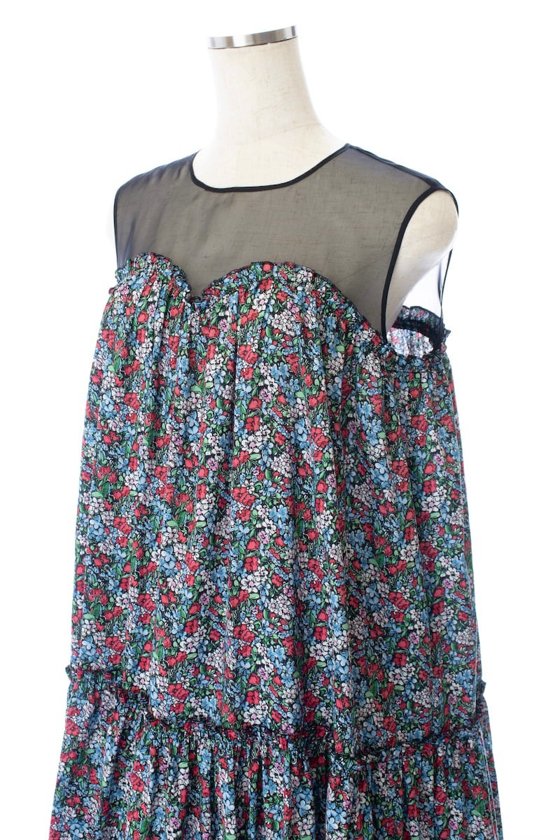 オーガンジードッキングフラワーミディアムワンピース