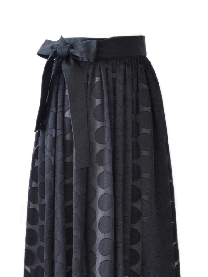 ribbon dot skirt/black | ALL ITEM | OBLI