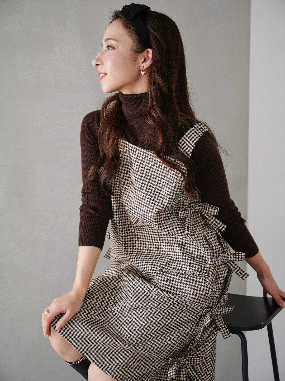 ブラウンリボンジャンパーワンピース【10月10日(金)21:00発売