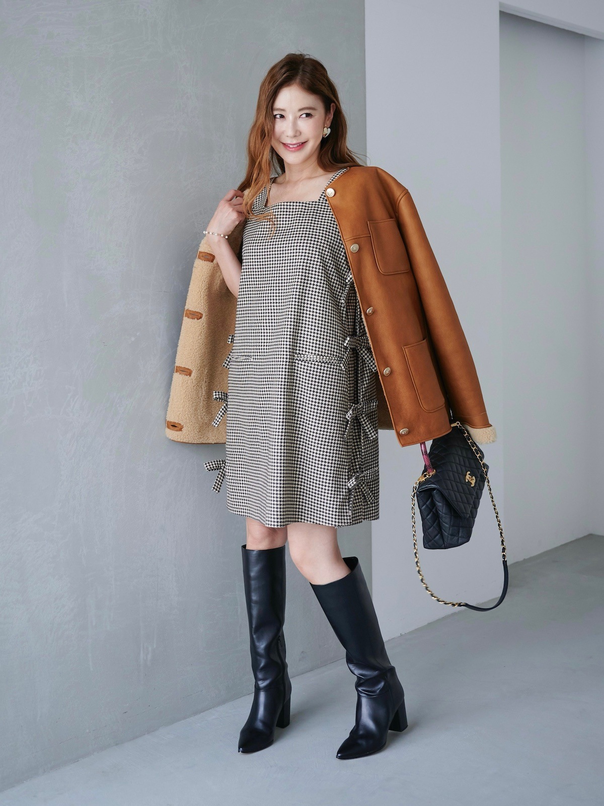 obli ブラウンリボンジャンパーワンピース ブラウンリボンジャンパーワンピース【10月10日(金)21:00発売