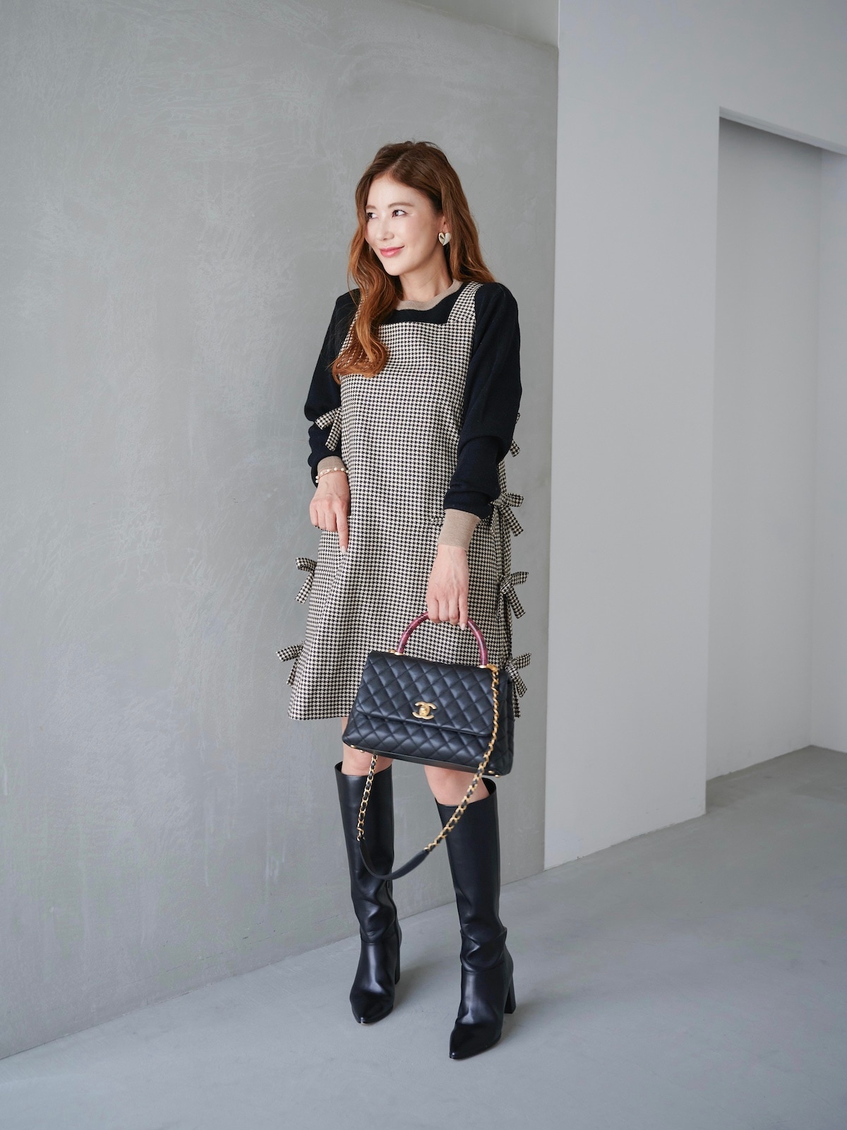 obli ブラウンリボンジャンパーワンピース ブラウンリボンジャンパーワンピース【10月10日(金)21:00発売