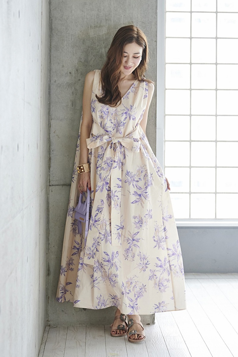 リーフリボンワンピース/ピンク【残り1点】