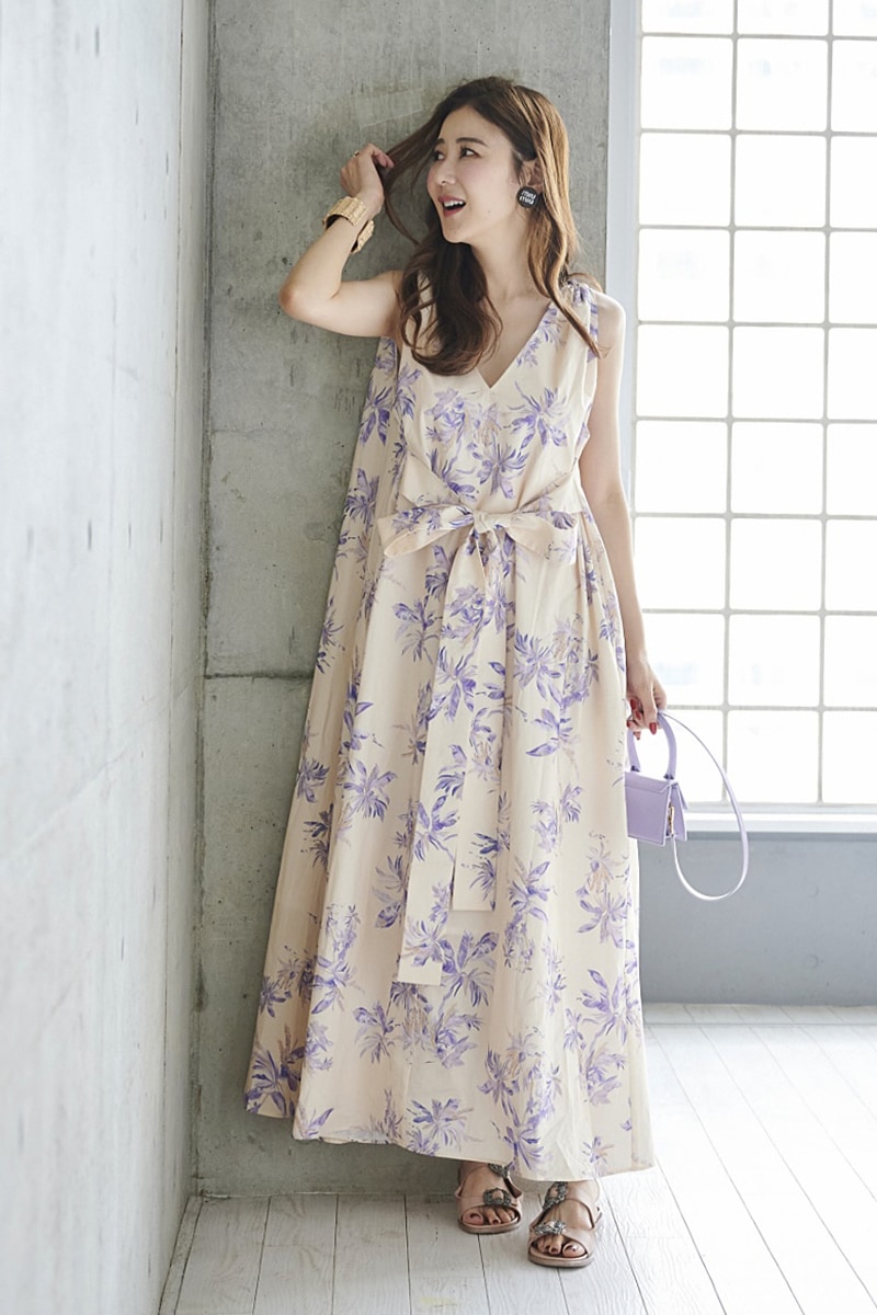 リーフリボンワンピース/ピンク【残り1点】