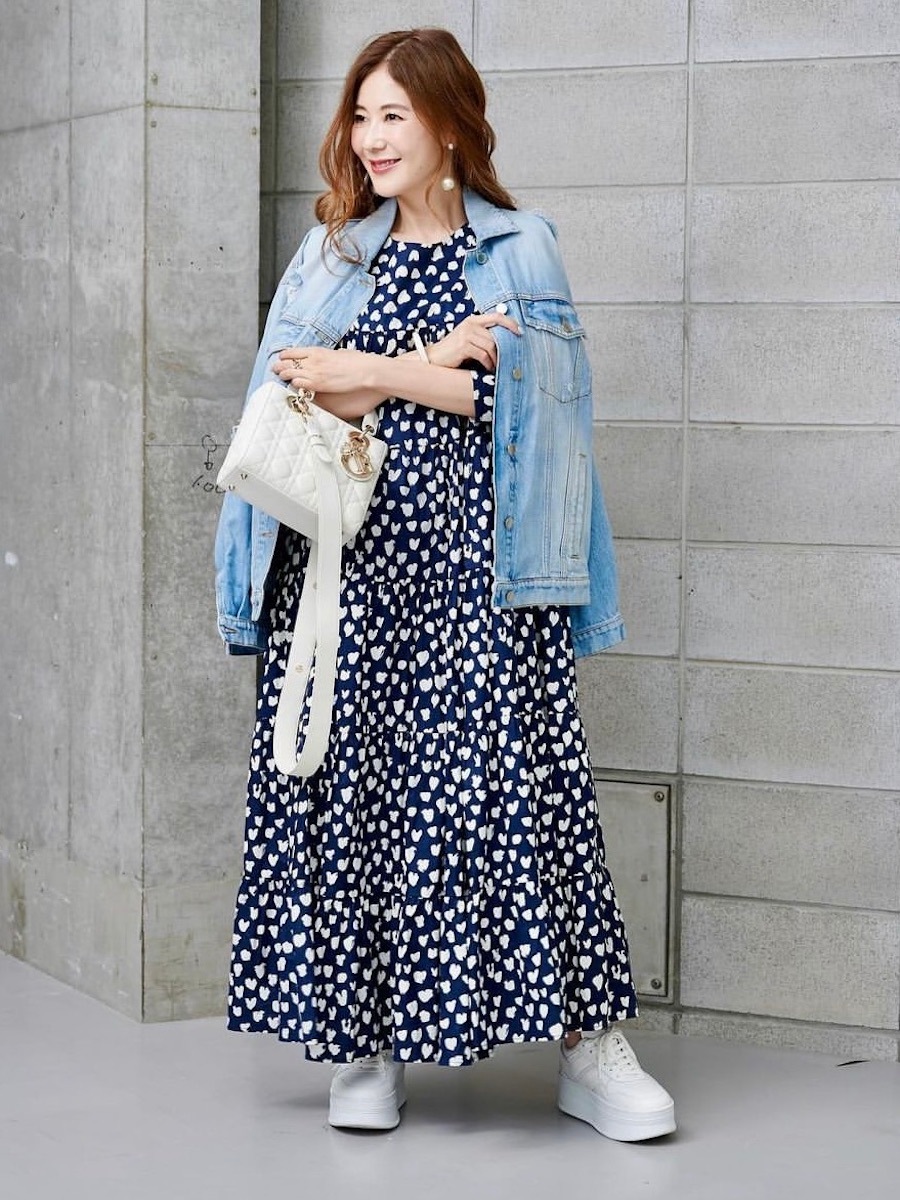 ネイビーハートティアードワンピース | DRESS | OBLI