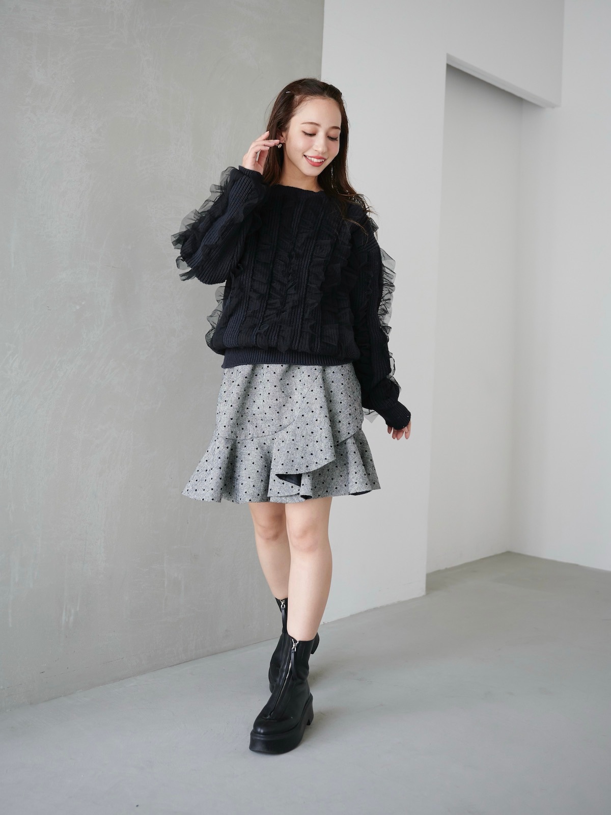 OBLI フリルハートニット OBLI フリルハートニット OBLIオブリ♡フリルハートニット定価35,200円