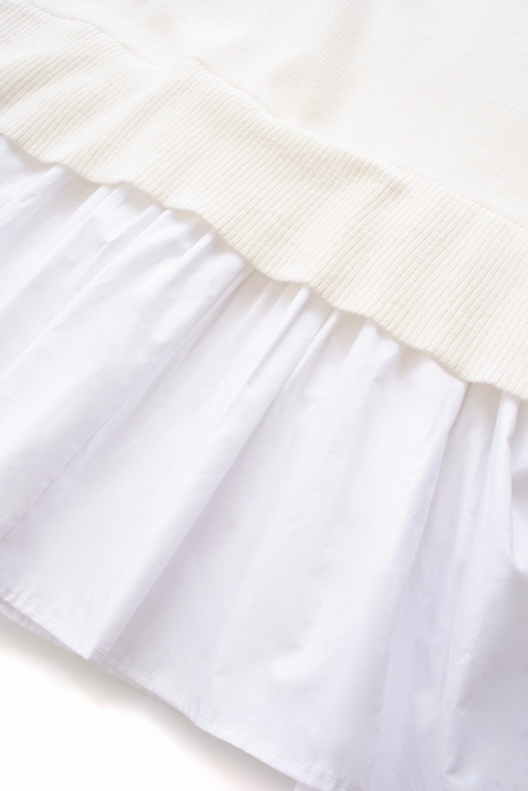 シャツドッキングギャザーワンピース/ホワイト | DRESS | OBLI