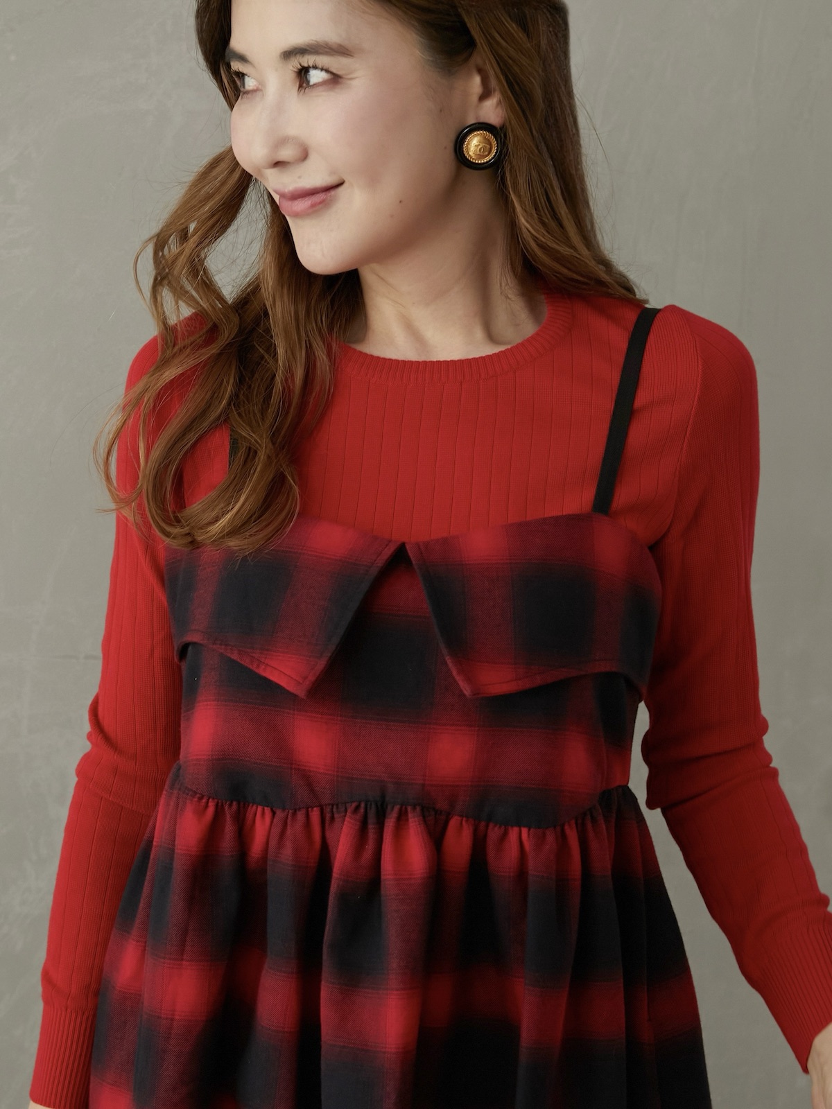 チェックキャミワンピース【残りわずか】 | ALL | OBLI