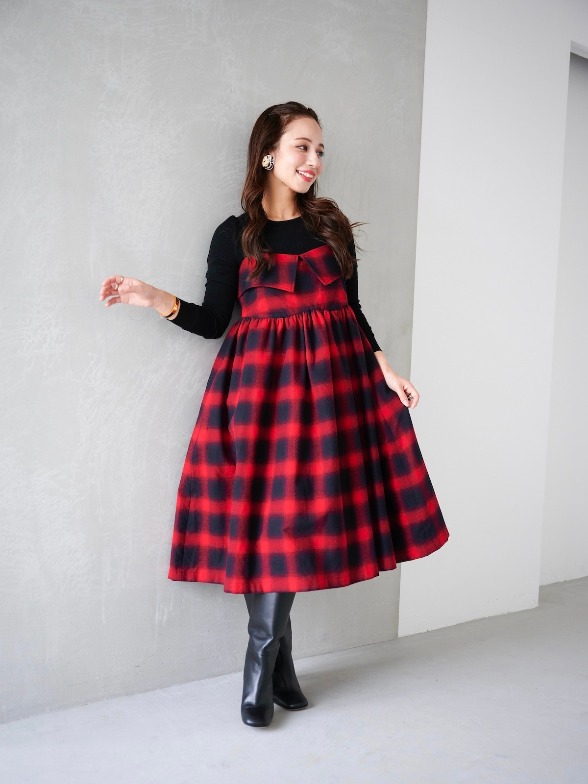 チェックキャミワンピース【残りわずか】 | ALL | OBLI