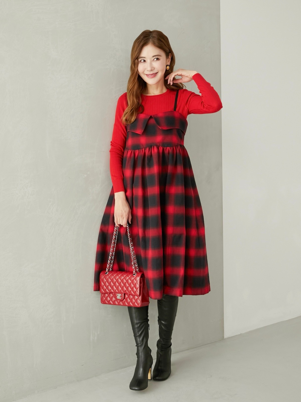 チェックキャミワンピース【残りわずか】 | DRESS | OBLI