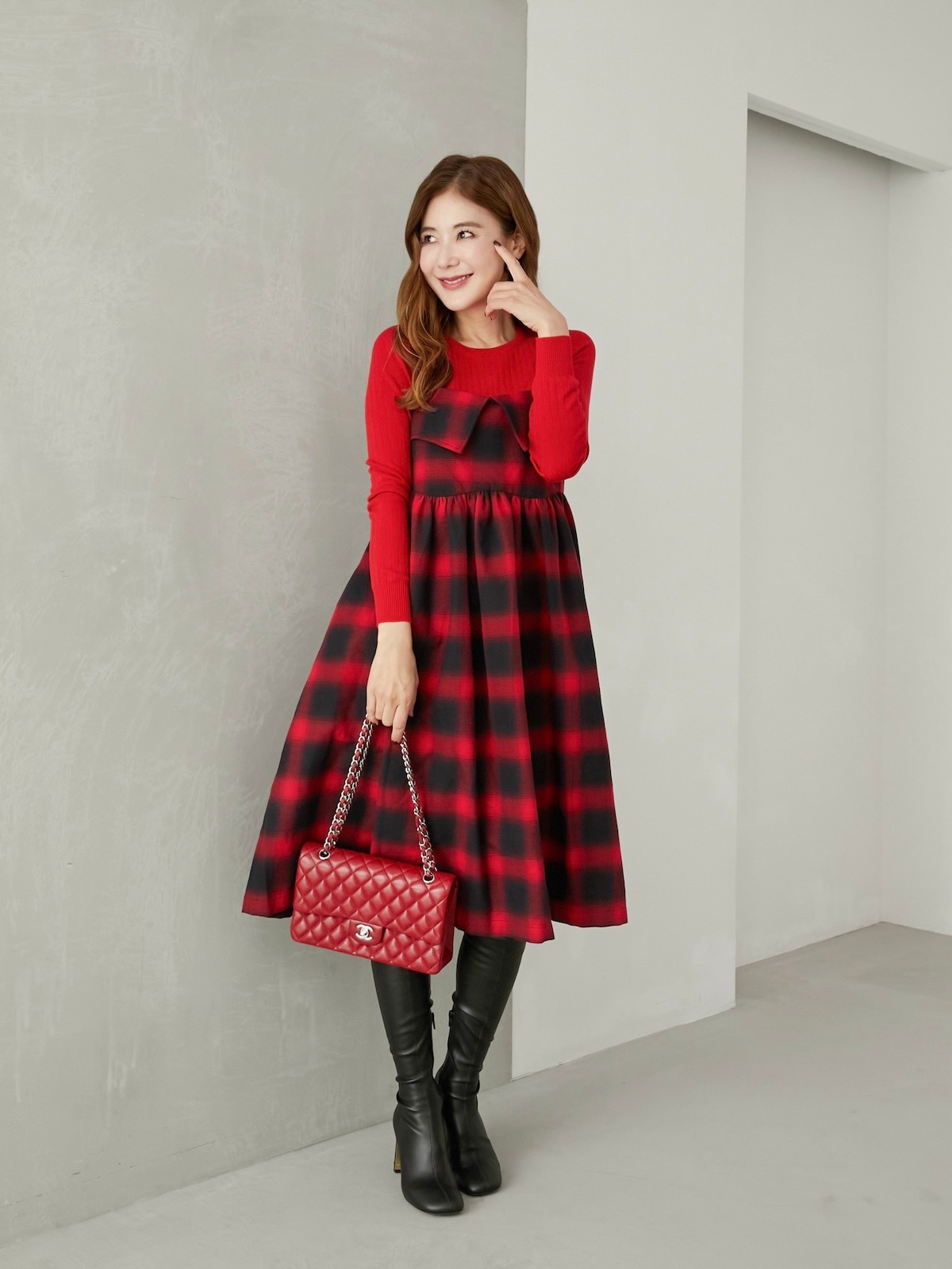 【yukorin】美品⭐︎obliウールチェックキャミワンピース(サイズ1) yukorin様専用】美品⭐︎obliウールチェックキャミワンピース(サイズ1