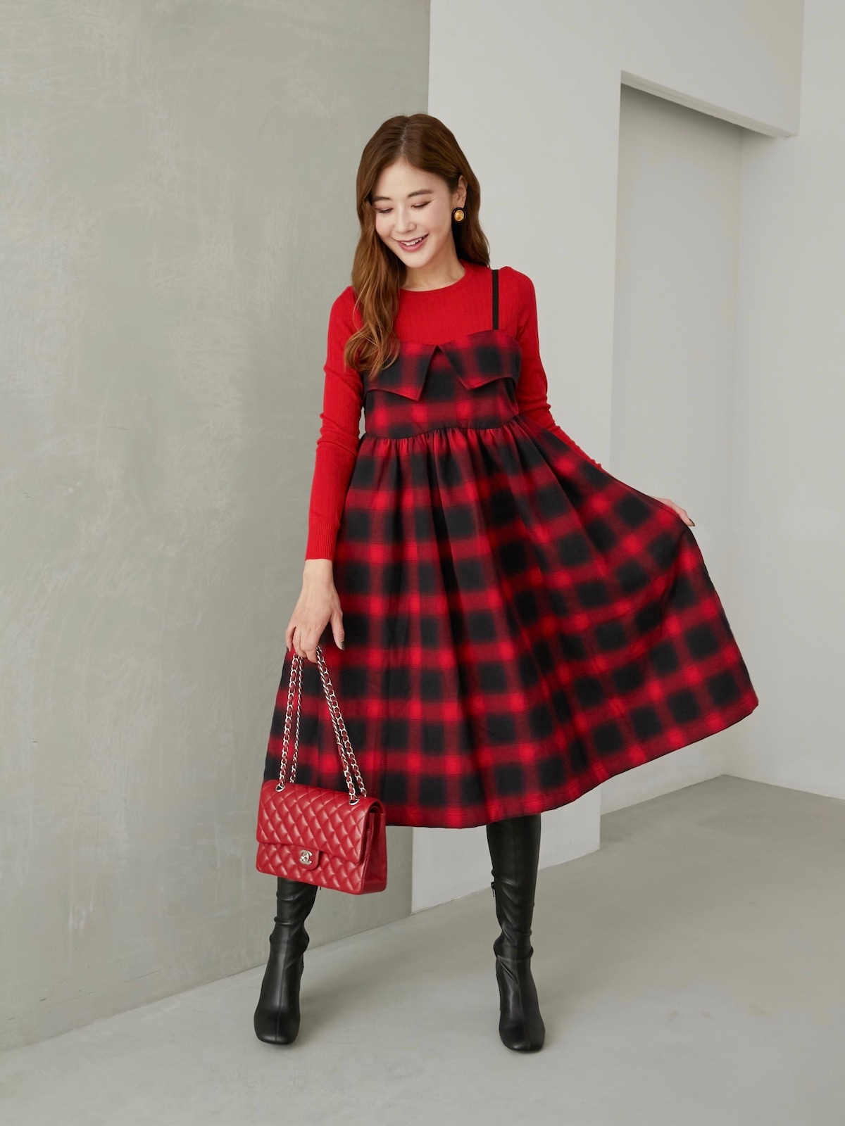 チェックキャミワンピース【残りわずか】 | DRESS | OBLI