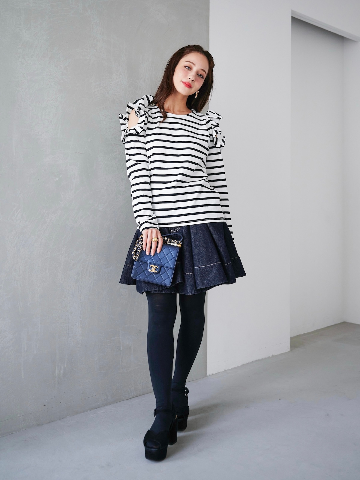 ボーダーフリルトップス【残りわずか】 | TOPS | OBLI