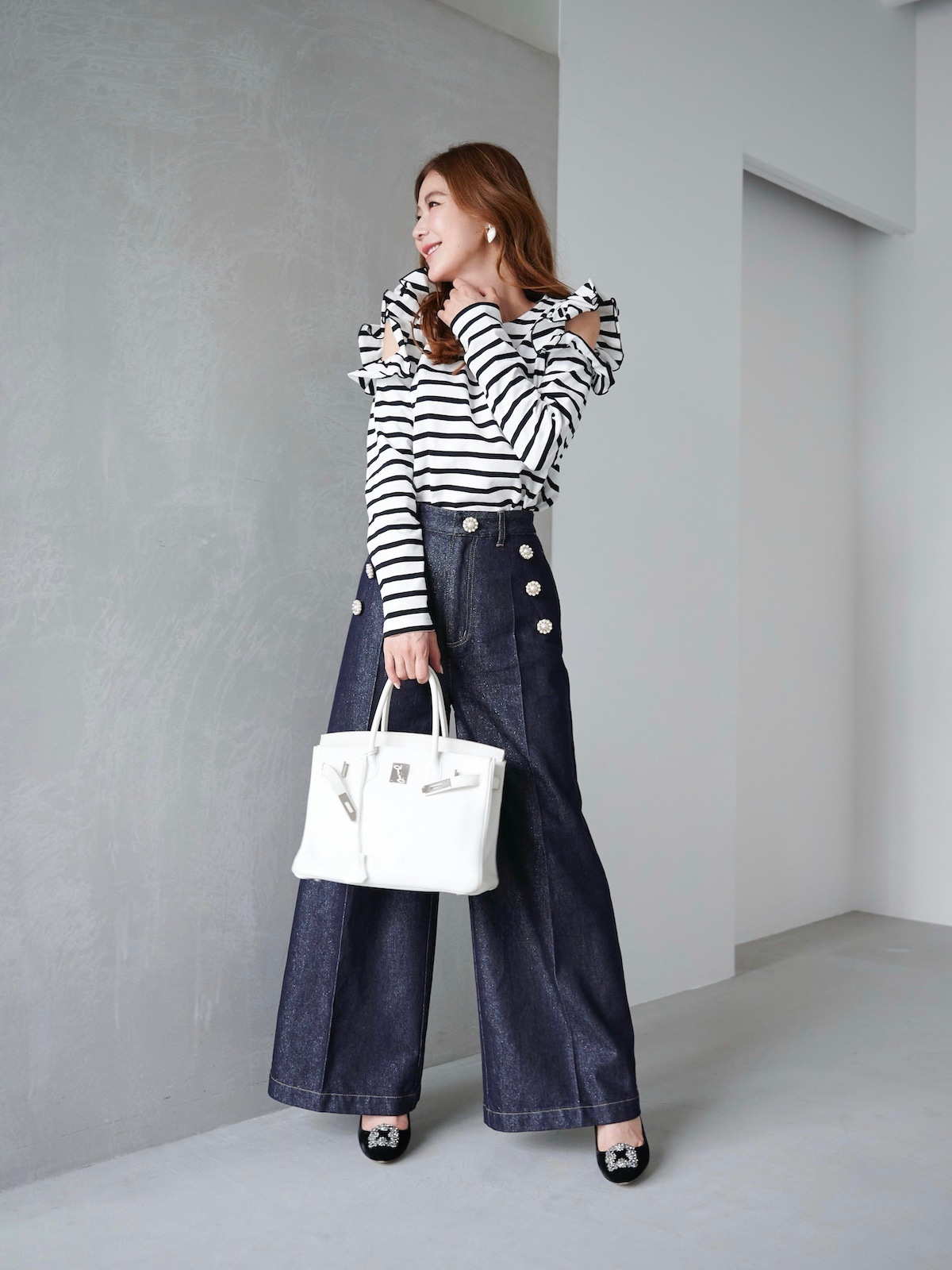 ボーダーフリルトップス【残りわずか】 | TOPS | OBLI