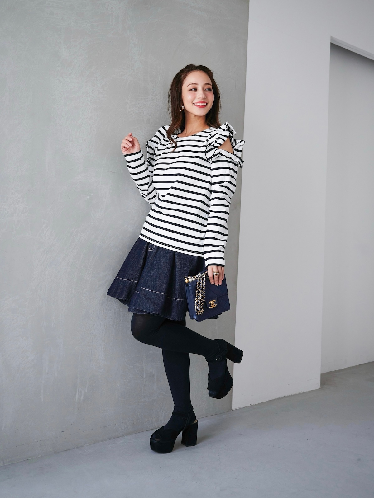 ボーダーフリルトップス【残りわずか】 | TOPS | OBLI