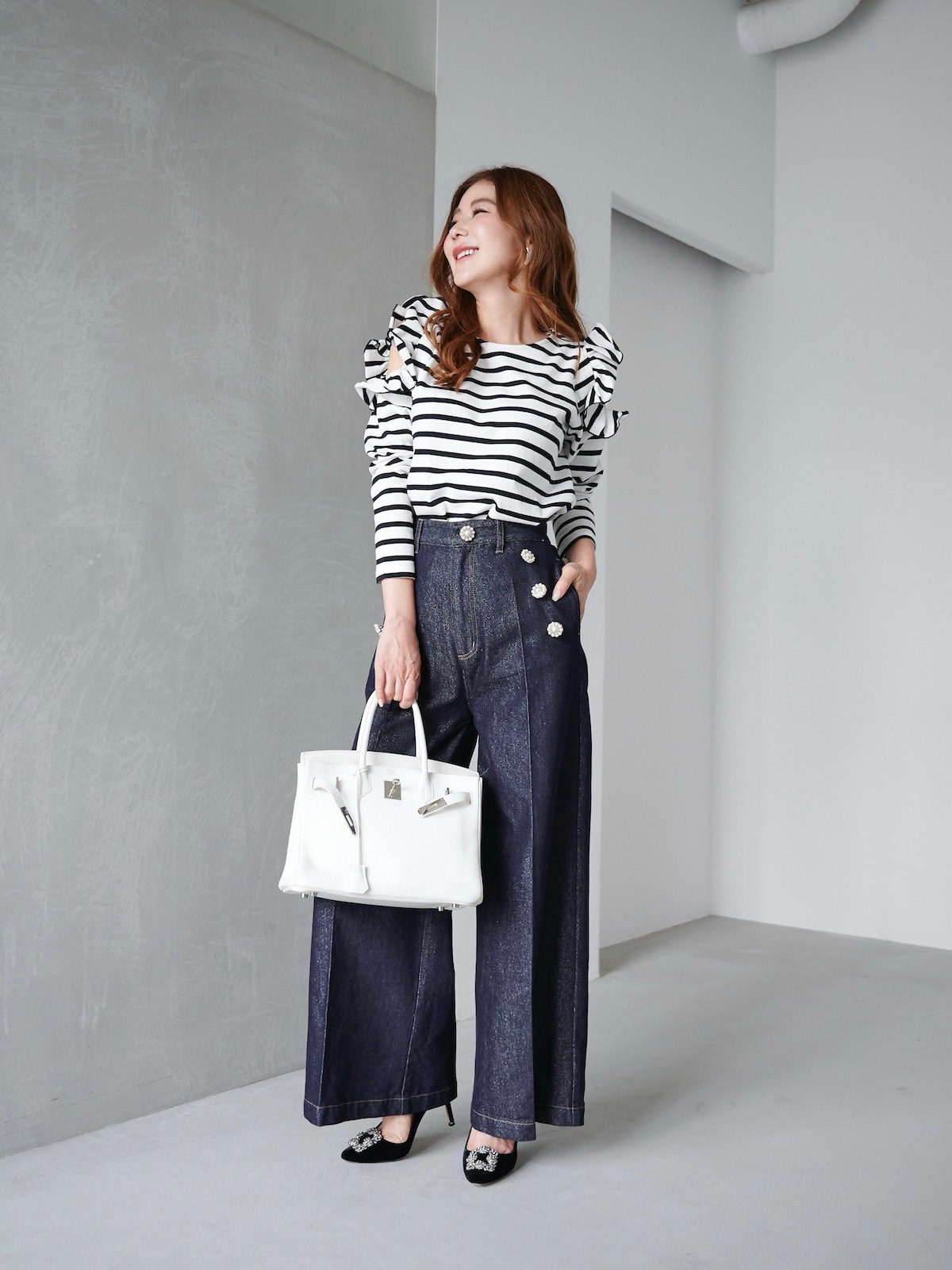 ボーダーフリルトップス【11/8(土)21時再販売】 | ALL ITEM | OBLI