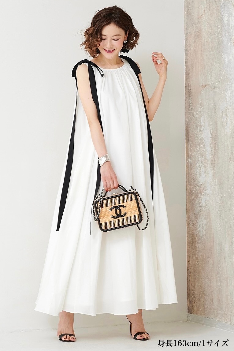 ショルダーリボンマキシドレス | DRESS | OBLI 