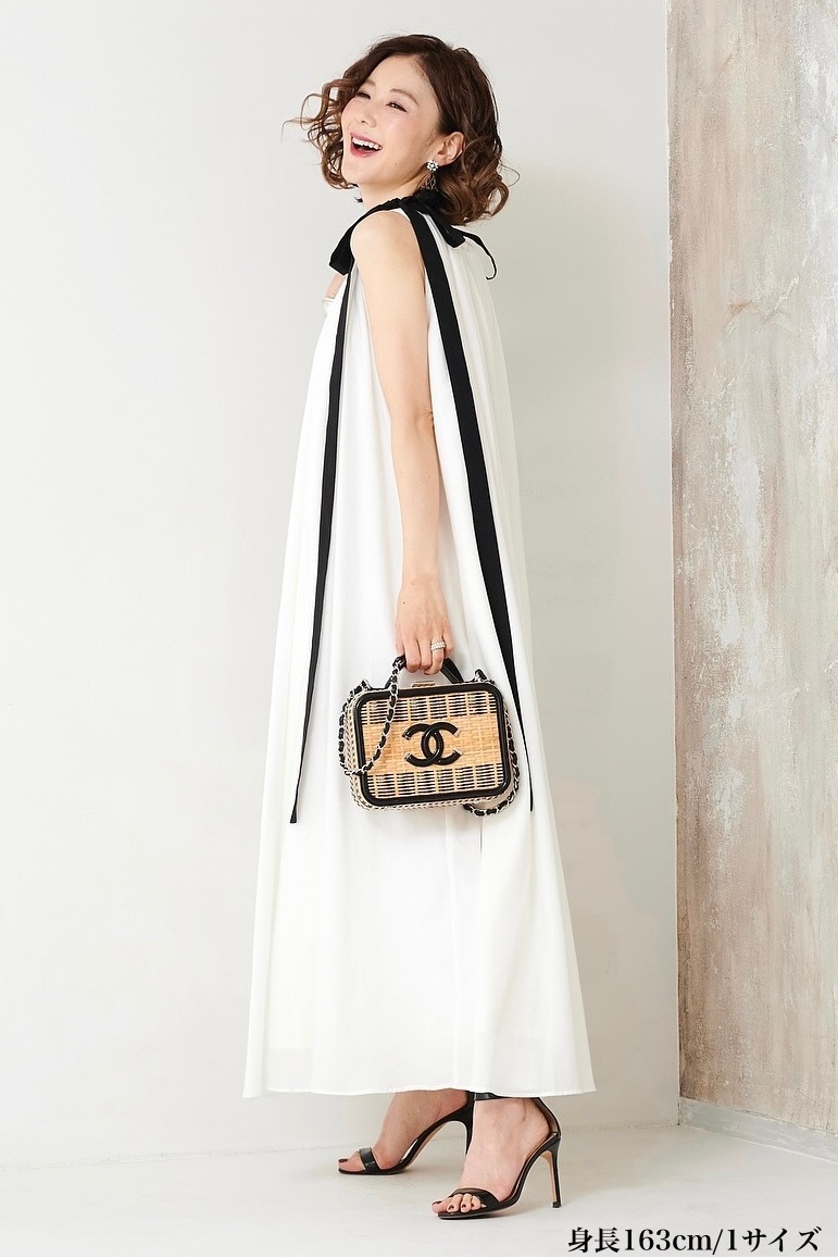 ショルダーリボンマキシドレス | DRESS | OBLI 