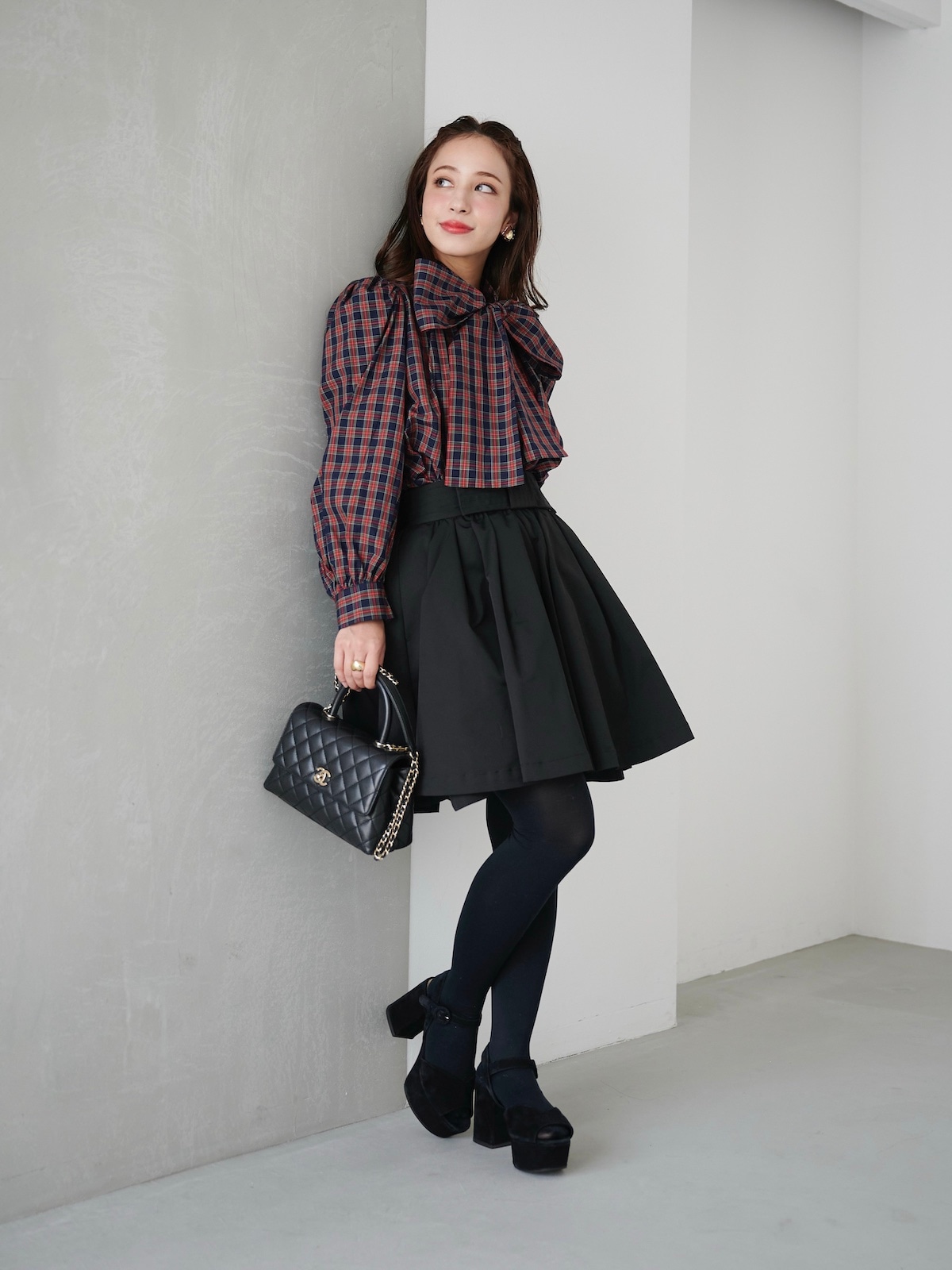 タータンチェックボウタイブラウス【残りわずか】 | ALL | OBLI