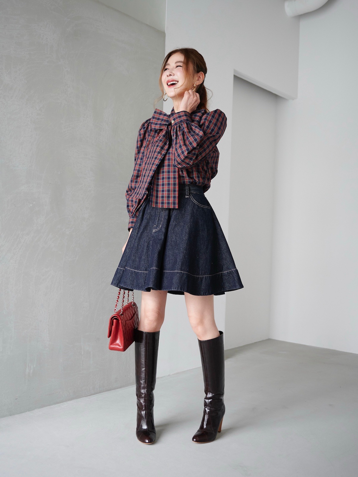 タータンチェックボウタイブラウス【残りわずか】 | TOPS | OBLI