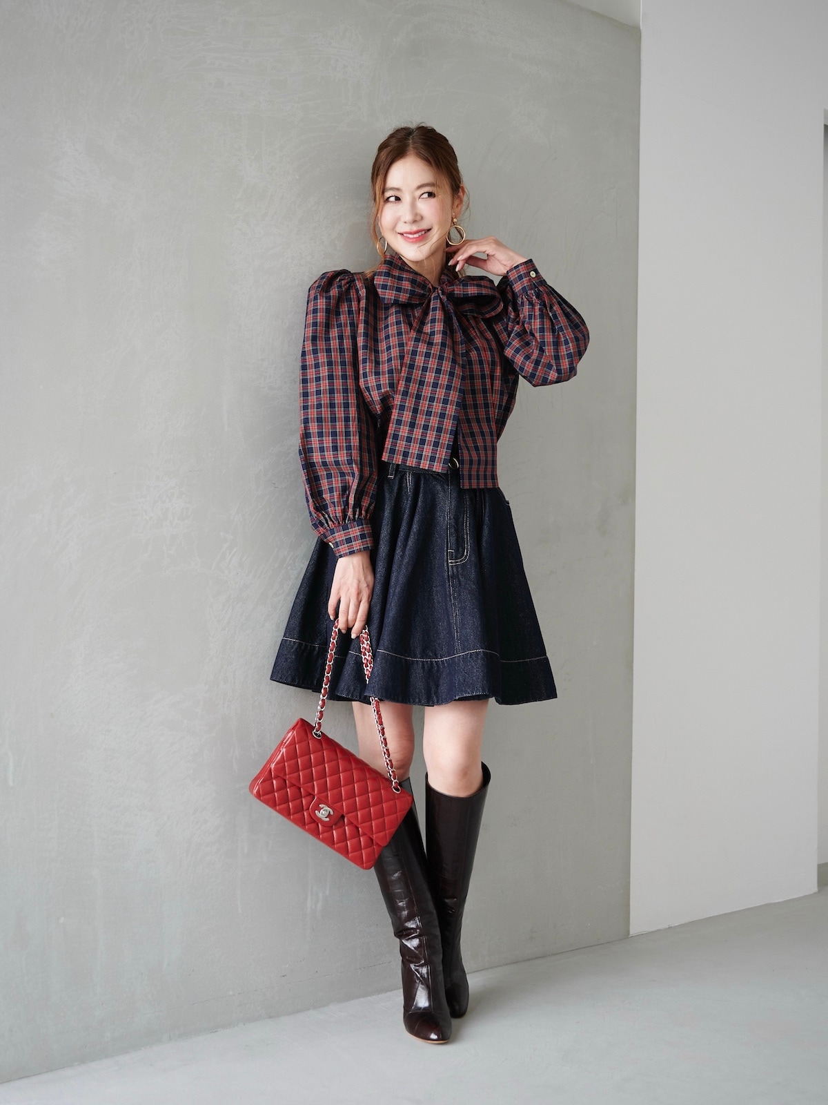 美品　バーバリー　ブラウス ボウタイ　リボン ノバチェック ブラック　44 美品バーバリーブラウス ボウタイリボン ノバチェック ブラック44