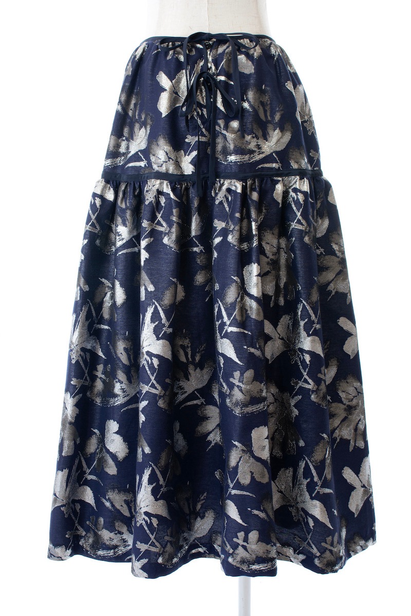 ネイビーシルバースカート