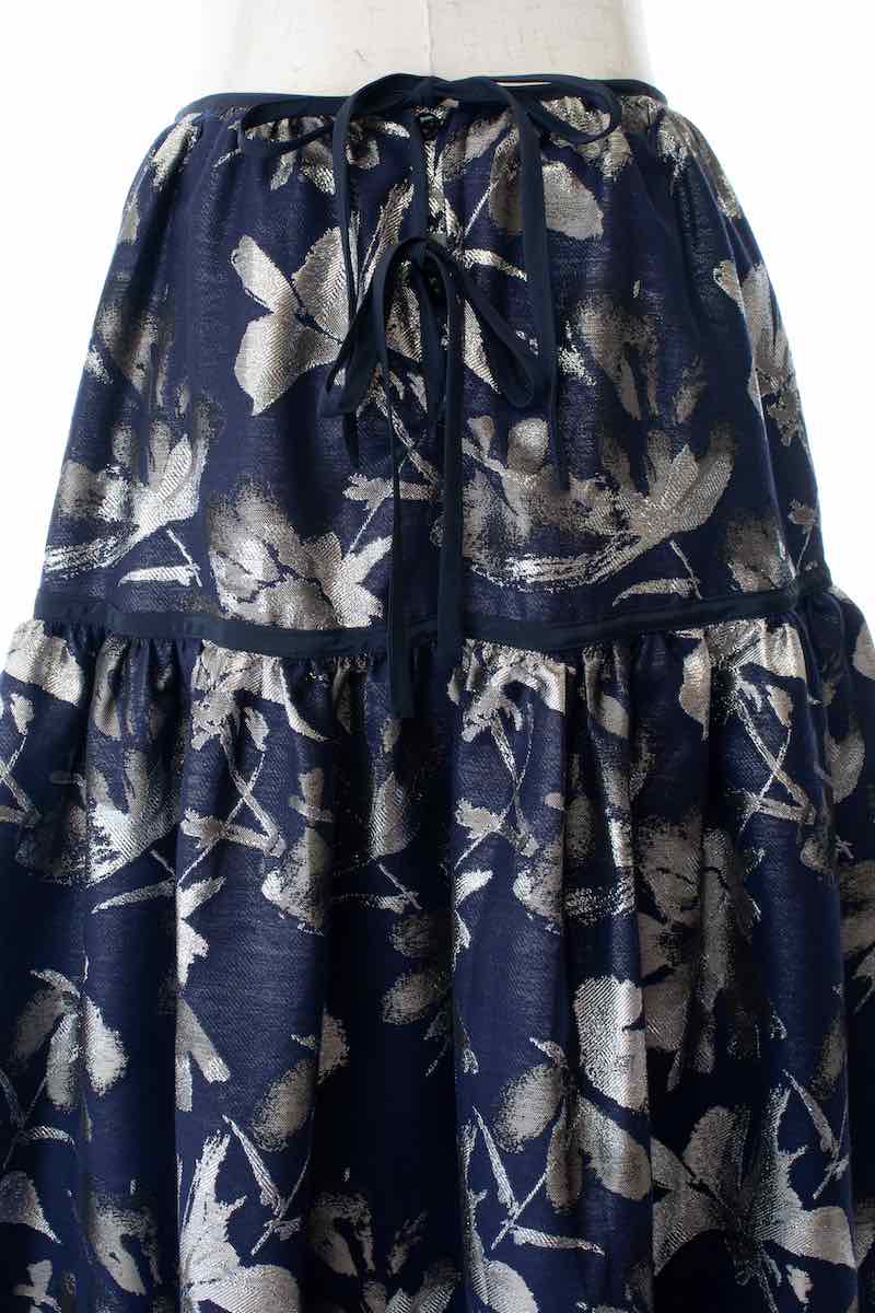 ネイビーシルバースカート