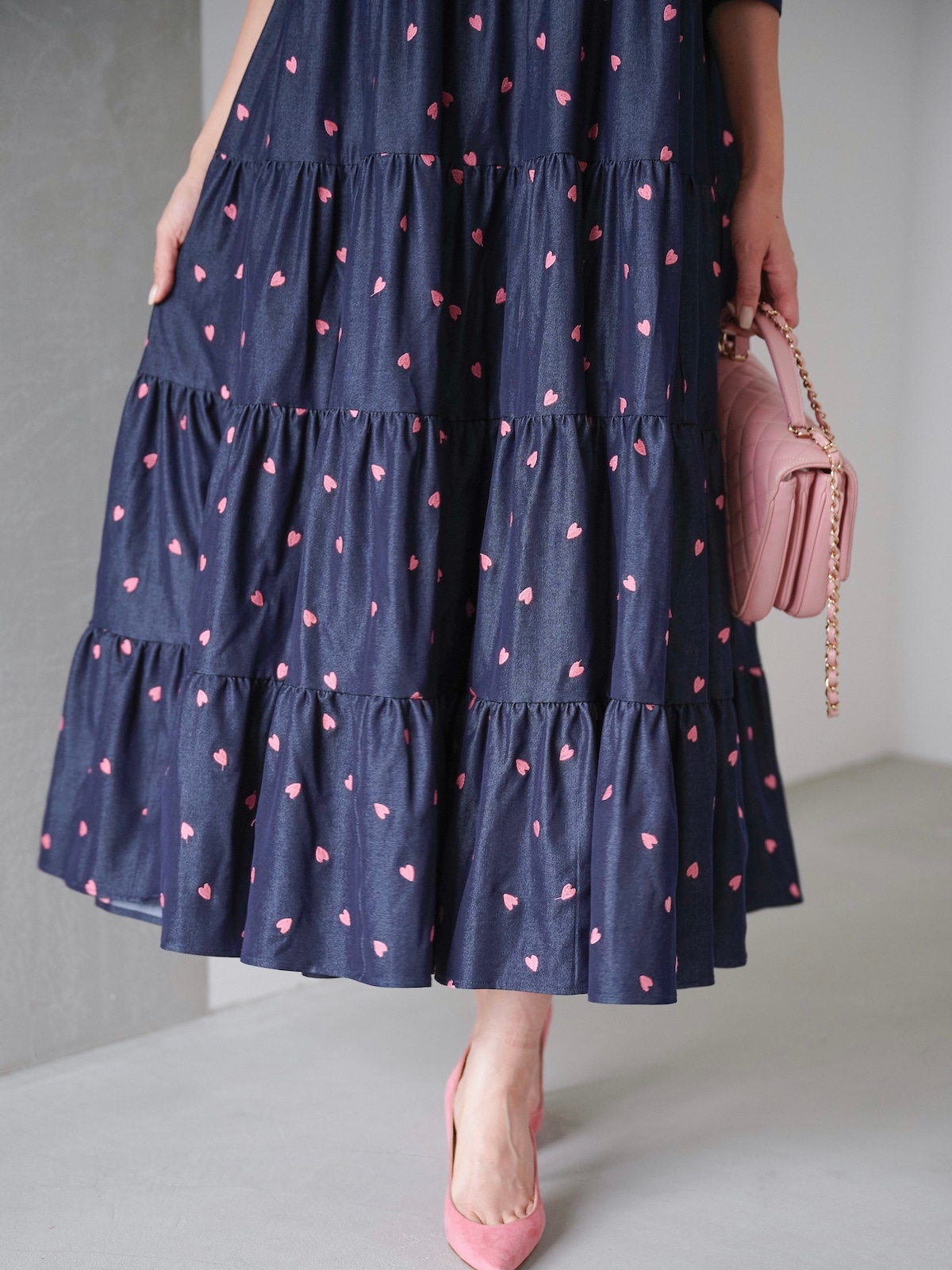 OBLIオブリデニムハートワンピース　1 デニムハートワンピース【残り1点】 | DRESS | OBLI