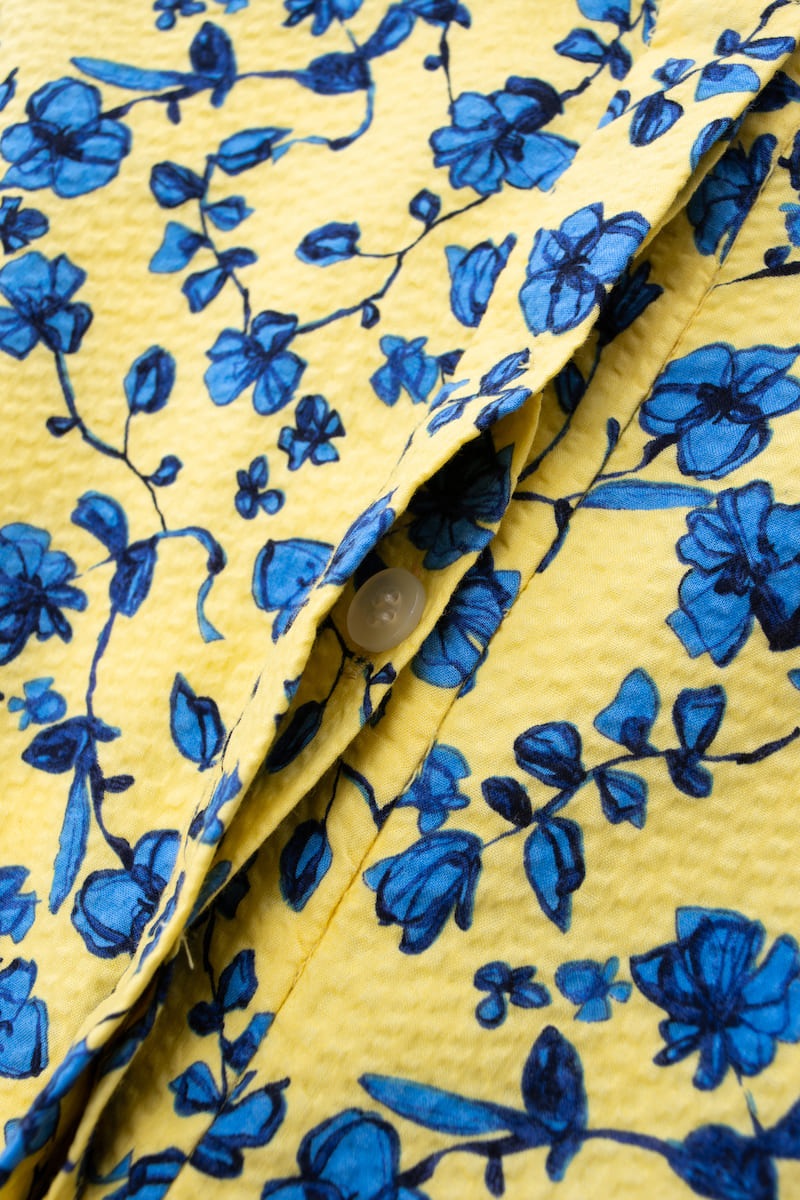 イエローブルーティアードワンピース