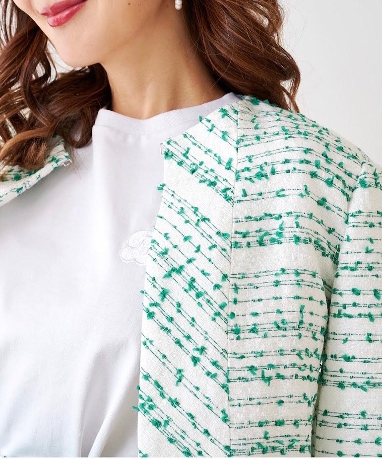 【obliM】米沢別注ツイードジャケット/グリーン【残り4点】