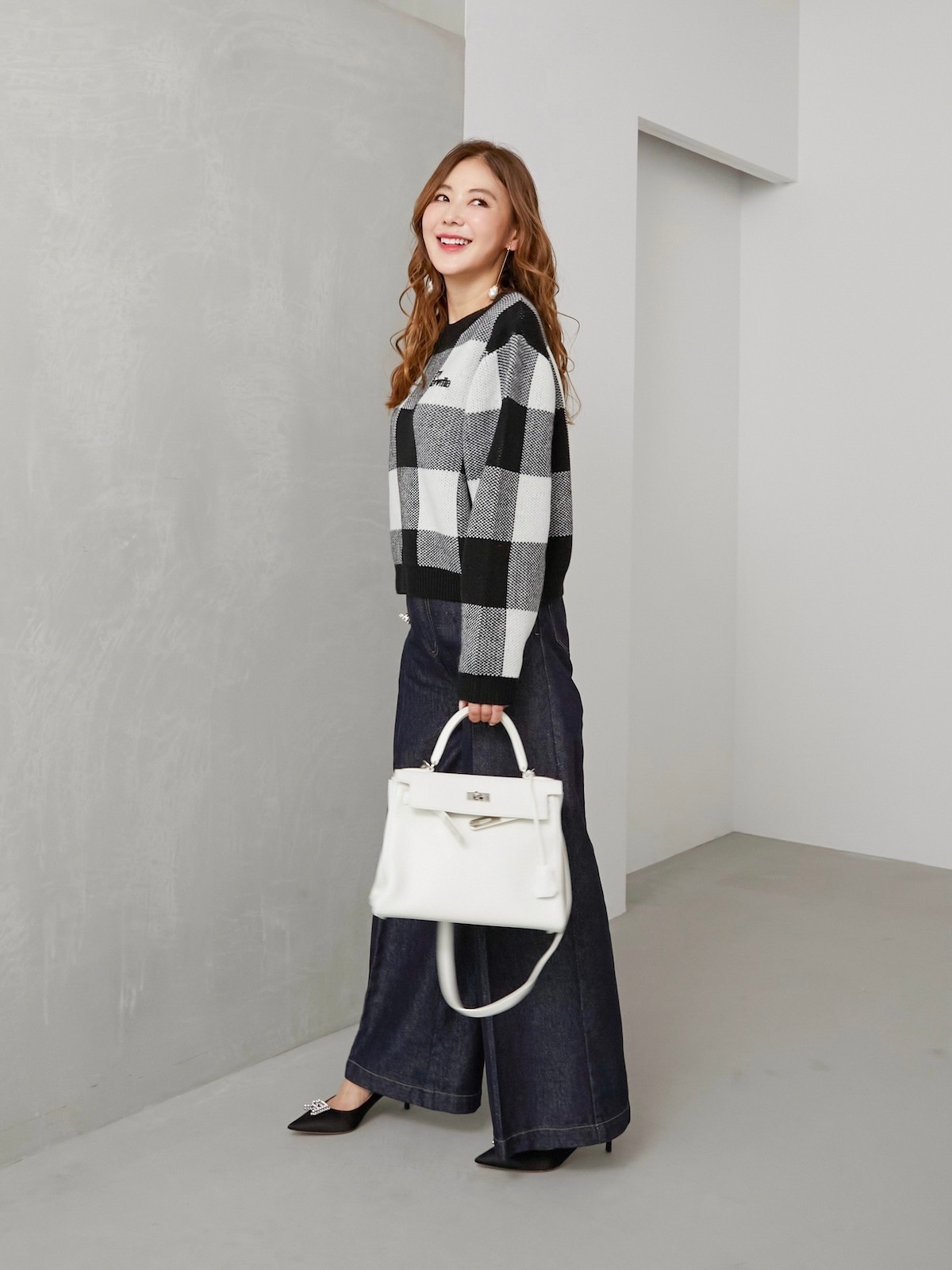 ラメパールデニムパンツ