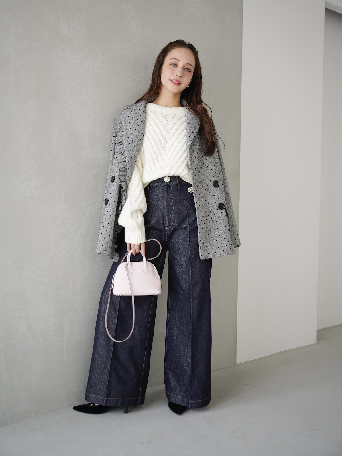 ラメパールデニムパンツ